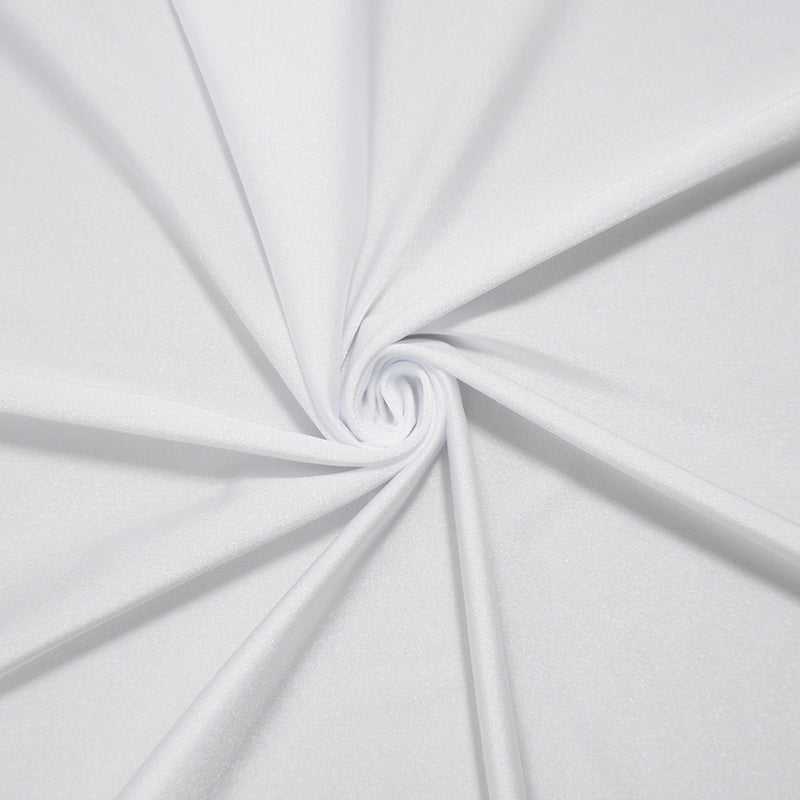 White Nylon Spandex Performance Solid Knit Fabric