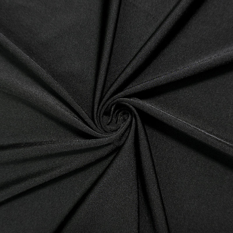 Black Nylon Spandex Performance Solid Knit Fabric