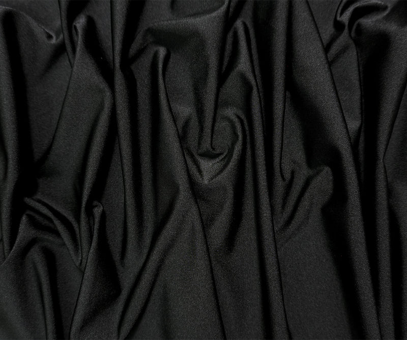 Black Nylon Spandex Performance Solid Knit Fabric