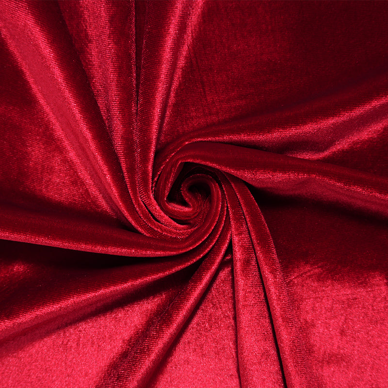 Red Poly Spandex Stretch Velvet Knit Fabric