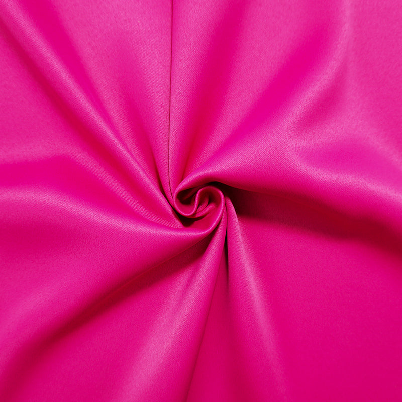 Pink Poly Stretch Spandex Crepe Satin Woven Fabric