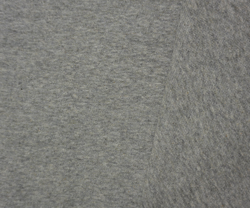 Heather Gray Cotton Stretch 1x1 Rib Knit Fabric