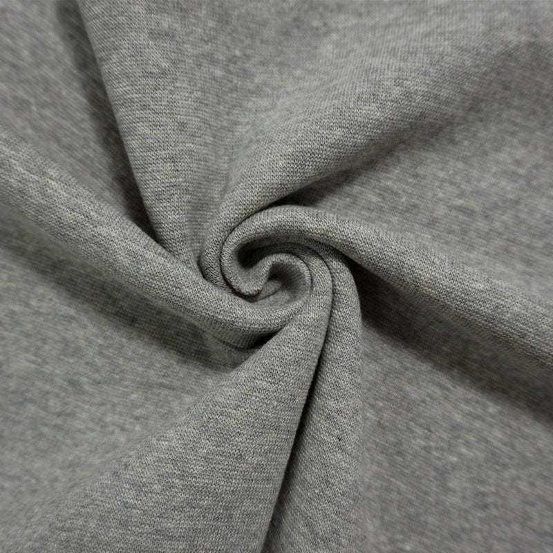 Heather Gray Cotton Stretch 1x1 Rib Knit Fabric