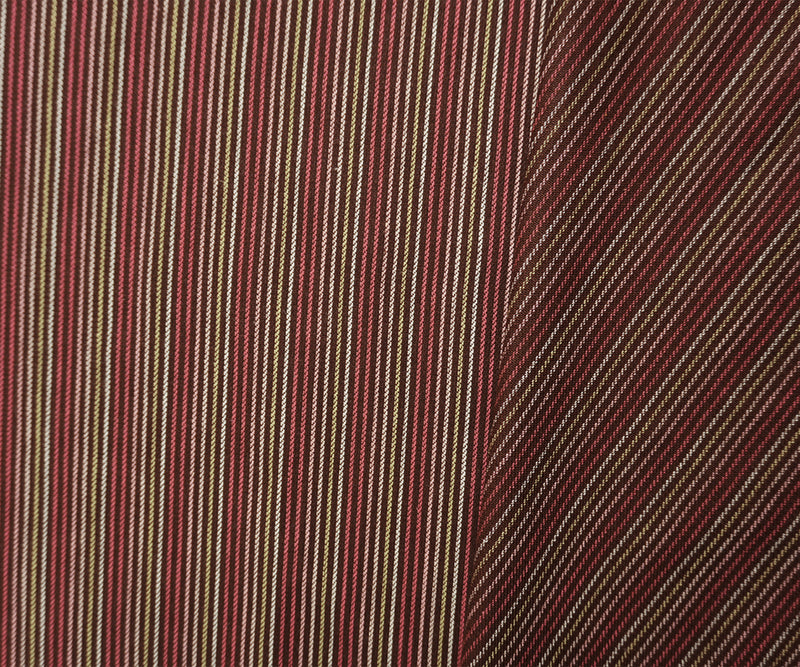 Deep Red Cotton Stripe Woven Fabric