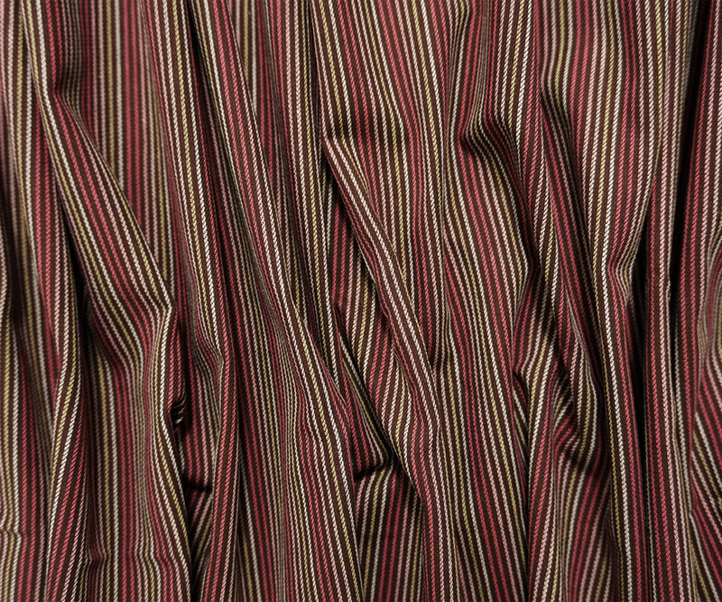 Deep Red Cotton Stripe Woven Fabric