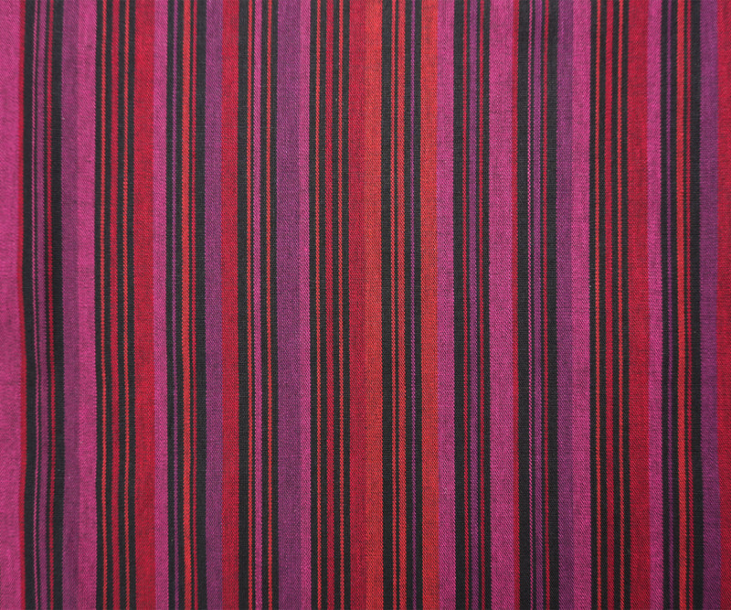 Red-Magenta Cotton Stripe Woven Fabric