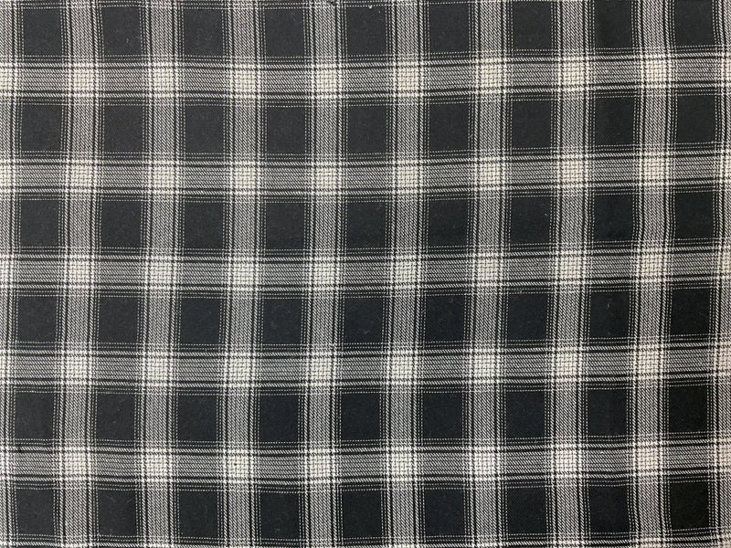 Black-White Rayon Cotton Plaid Flannel Twill Woven Fabric