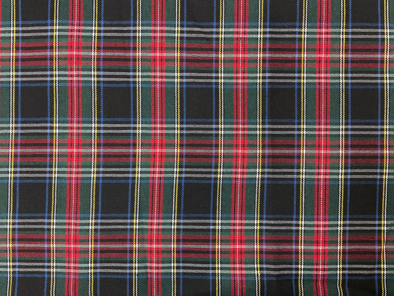 Red-Blue-Multi Poly Cotton Plaid Flannel Twill Woven Fabric