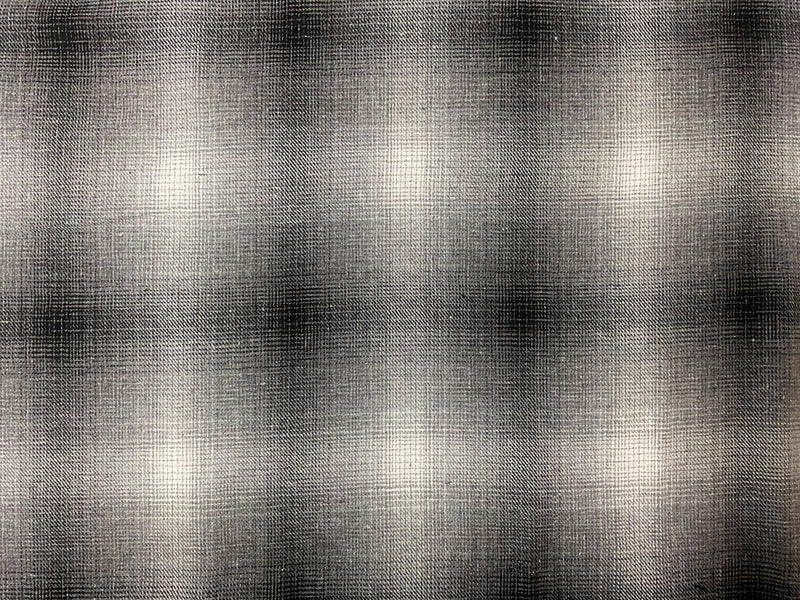 Gray-Black-White Rayon Cotton Plaid Flannel Twill Woven Fabric