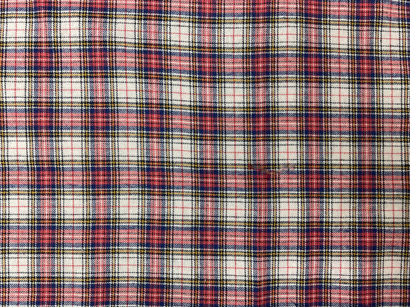 Red-Blue-Mullti Cotton Plaid Flannel Twill Woven Fabric