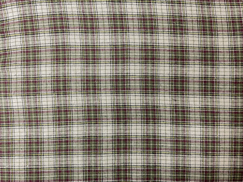 Green-Purple-Multi Cotton Plaid Flannel Twill Woven Fabric