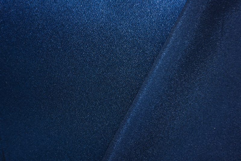 Deep Blue Poly Crepe Back Satin Woven Fabric