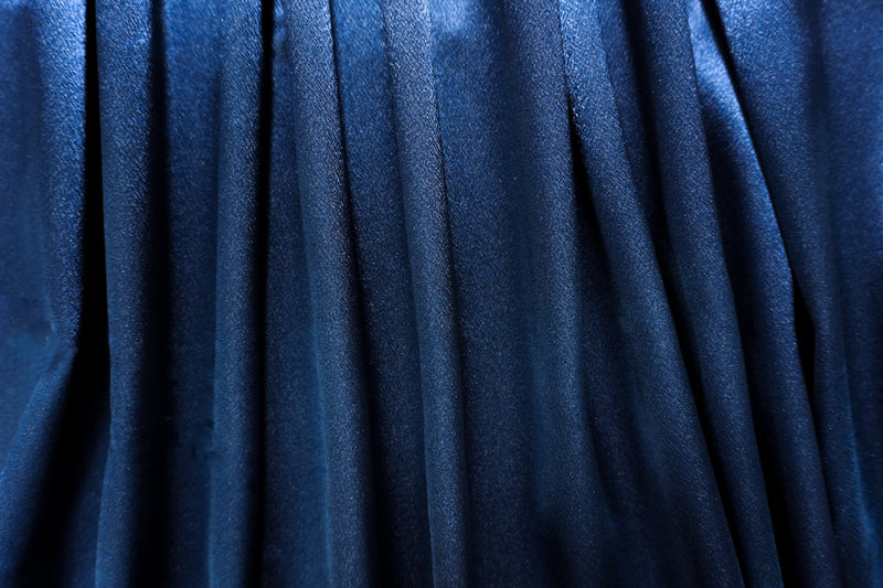 Deep Blue Poly Crepe Back Satin Woven Fabric