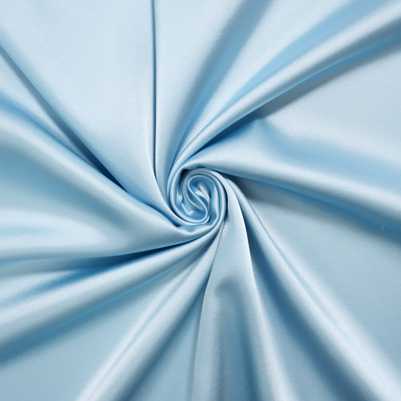 Light Blue Poly-Rayon Glossy Solid Satin Woven Fabric