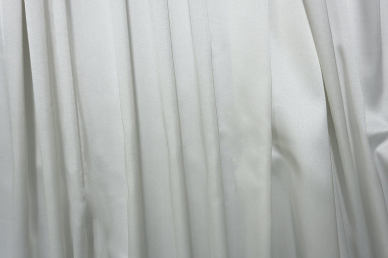 White Poly Stretch Shiny Solid Satin Woven Fabric