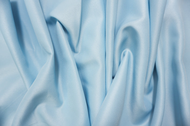 Light Blue Poly Solid Matte Satin Woven Fabric