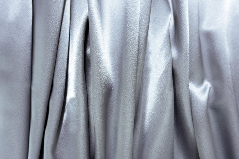 Gray Poly Solid Crepe Back Satin Woven Fabric