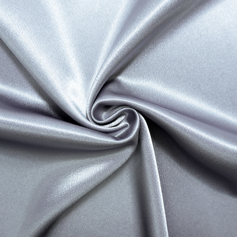 Gray Poly Solid Crepe Back Satin Woven Fabric