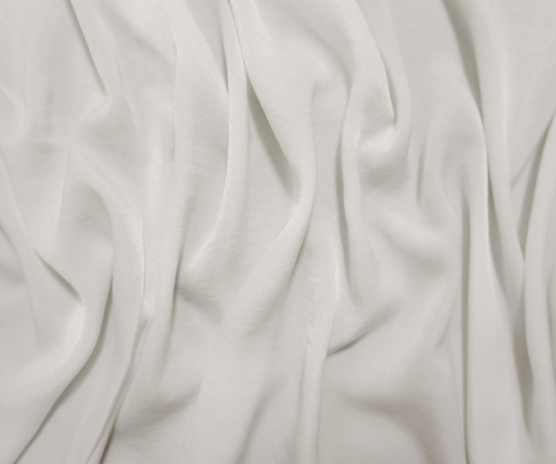White Poly Solid Sanded Satin Woven Fabric