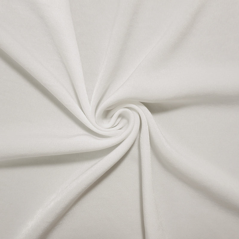 White Poly Solid Sanded Satin Woven Fabric