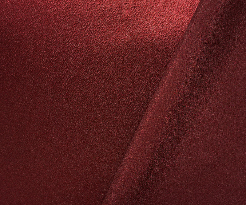 Deep Red Poly Crepe Back Satin Woven Fabric