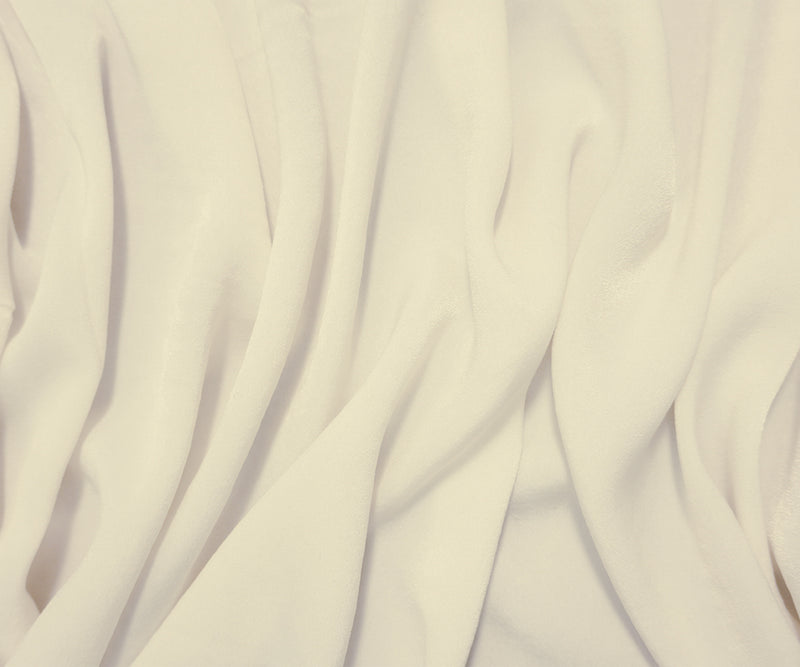White Poly Sanded Satin Woven Fabric