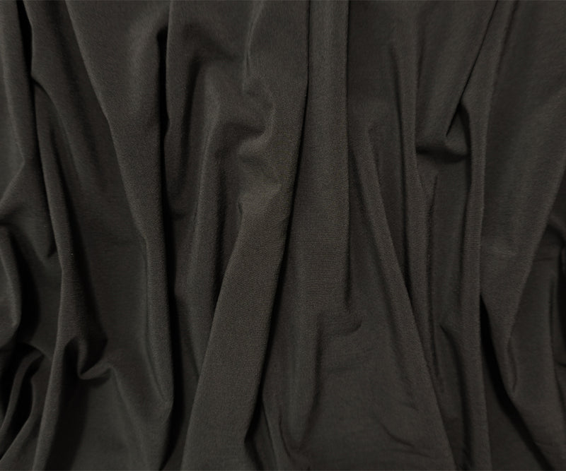 Black Poly Stretch Matte Charmeuse Satin Back Woven Fabric