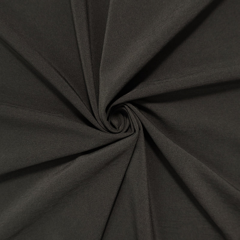 Black Poly Stretch Matte Charmeuse Satin Back Woven Fabric