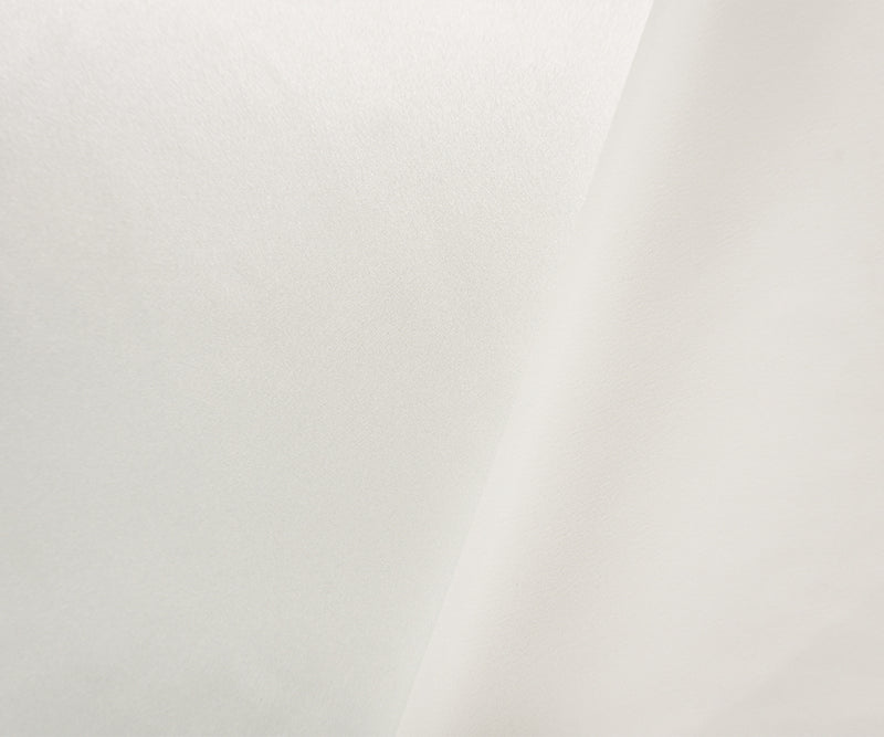 White Poly Solid Stretch Satin Woven Fabric