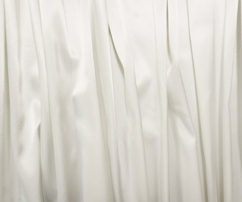 White Poly Solid Stretch Satin Woven Fabric