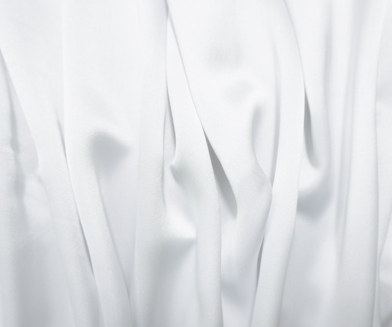 White Poly Silky Charmeuse Satin Woven Fabric