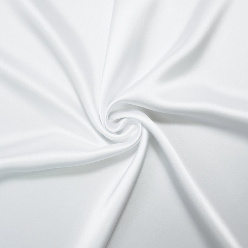 White Poly Silky Charmeuse Satin Woven Fabric