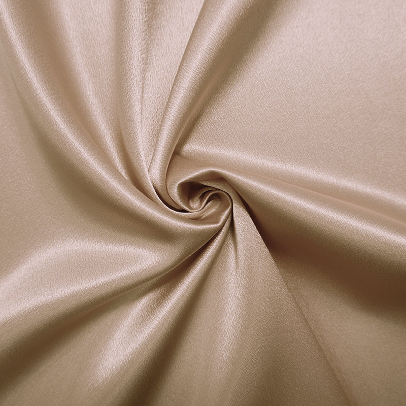 Sand Beige Poly Crepe Back Satin Woven Fabric