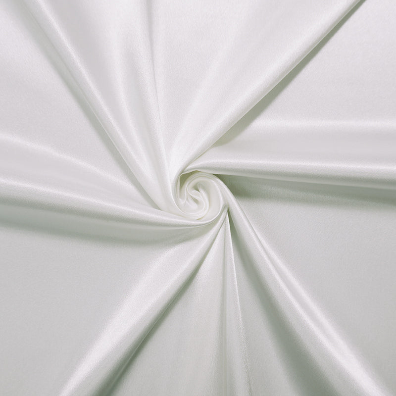 White Poly Stretch Satin Woven Fabric