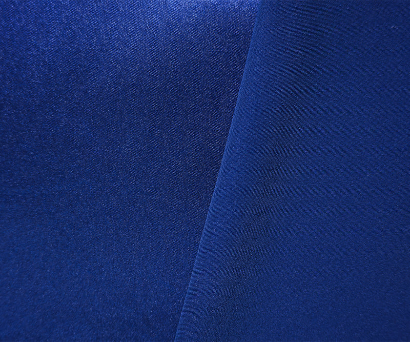 Blue Poly Stretch Satin Woven Fabric