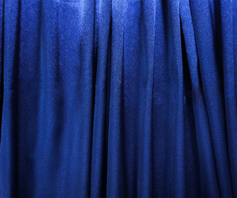 Blue Poly Stretch Satin Woven Fabric