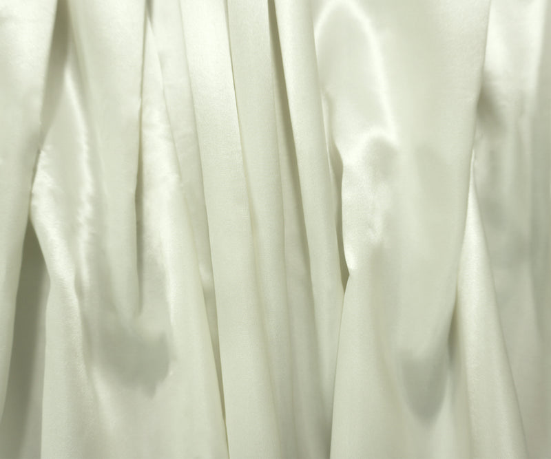 Light Ivory Poly Shiny Satin Woven Fabric