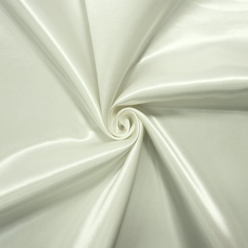 Light Ivory Poly Shiny Satin Woven Fabric