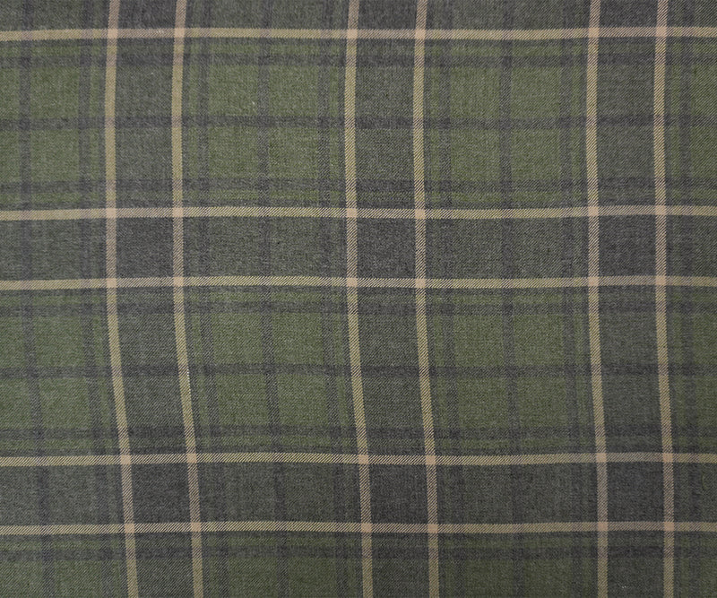 Green-Beige-Multi Cotton Plaid Flannel Twill Woven Fabric