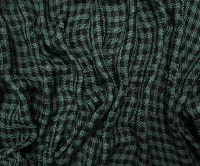 Green-Blue-Multi Cotton Plaid Double Gauze Twill Woven Fabric