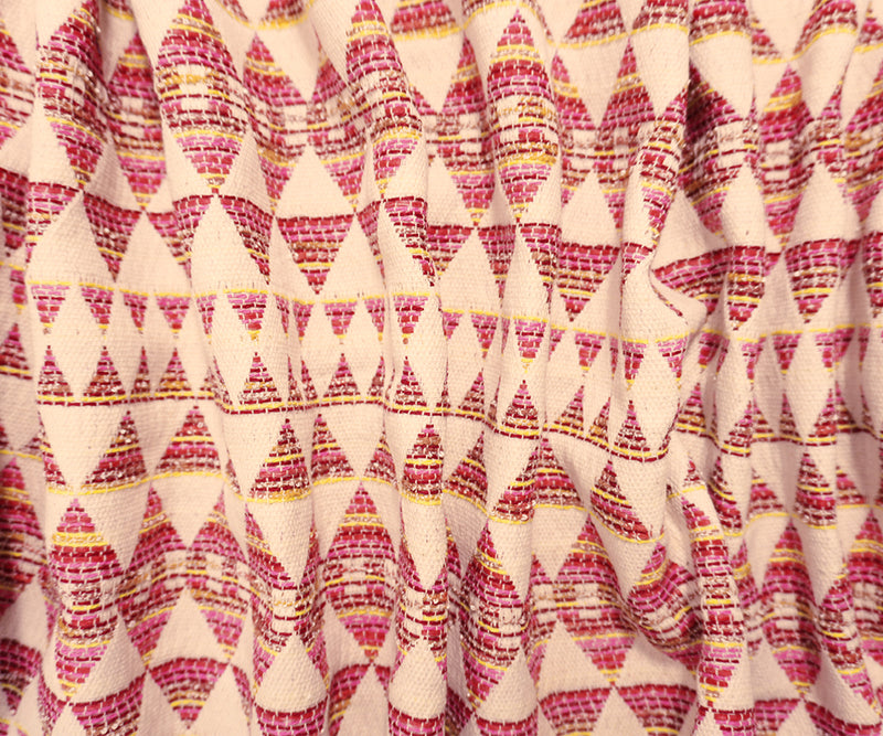 White-Red-Multi Cotton Poly Triangle Tapestry Decorating Fabric