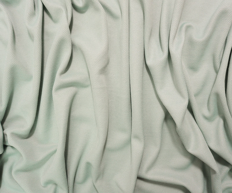 Light Blue Poly Cotton Spandex Stretch Pique Knit Fabric