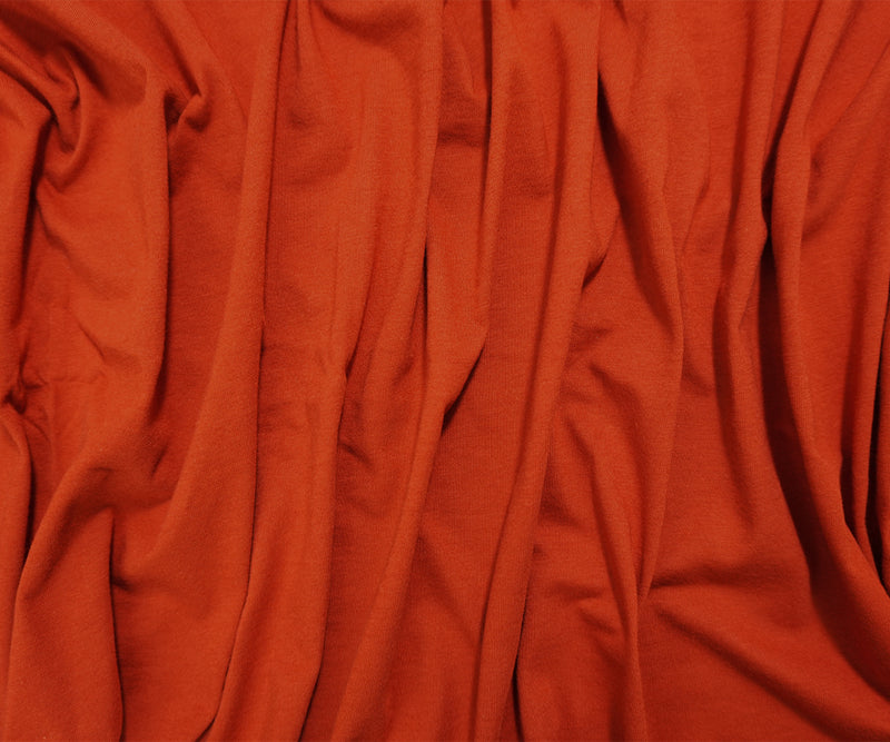 Orange Cotton Spandex Stretch Solid Jersey Knit Fabric