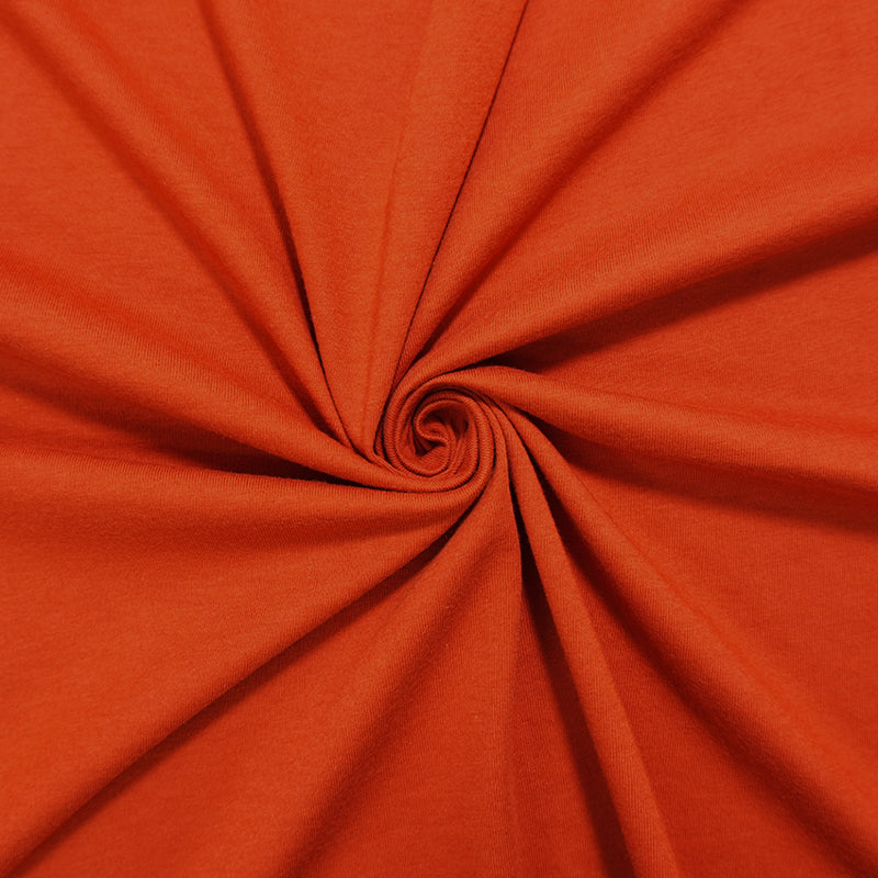 Orange Cotton Spandex Stretch Solid Jersey Knit Fabric