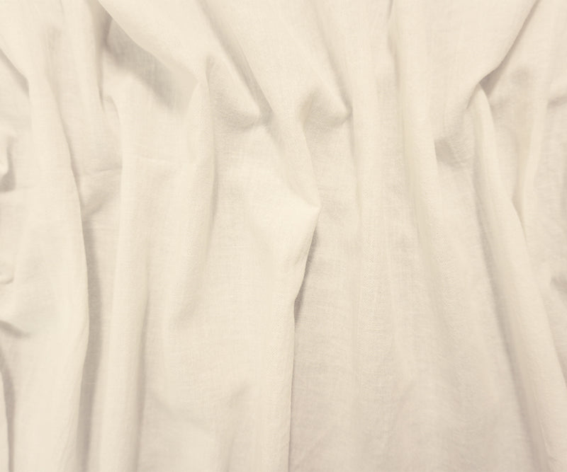 White Cotton Solid Crinkled Woven Fabric