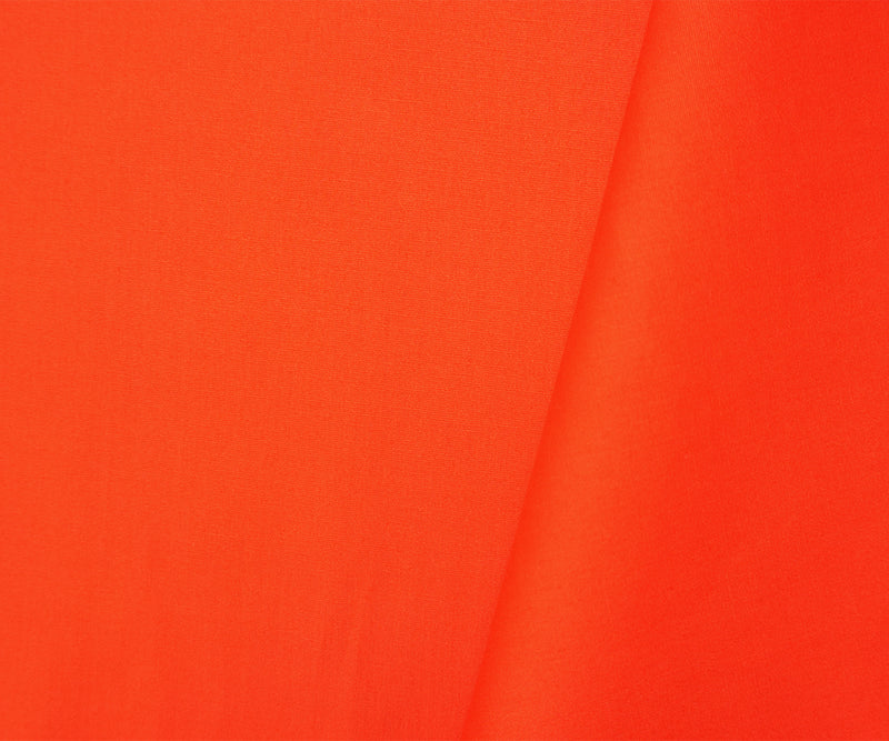 Orange Cotton Spandex Stretch Solid Broadcloth Woven Fabric