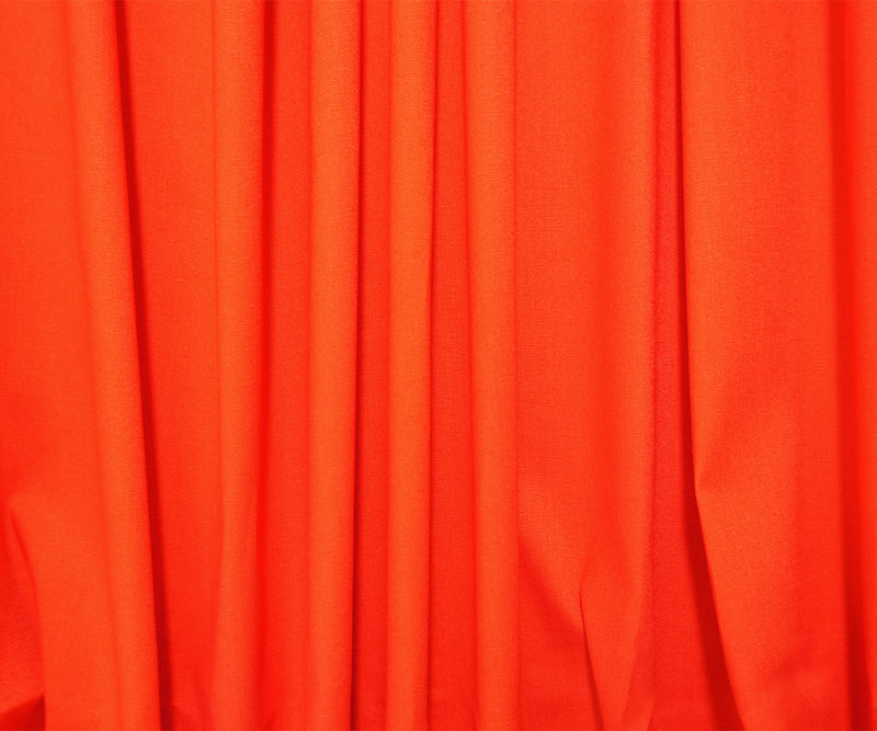 Orange Cotton Spandex Stretch Solid Broadcloth Woven Fabric
