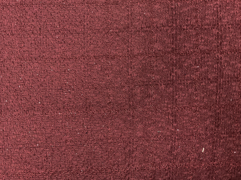 Red Poly Cotton Texture Boucle Sequin Novelty Knit Fabric