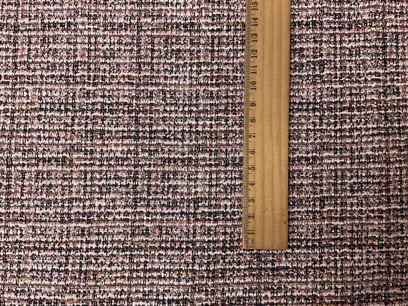Pink-Multi Poly Rayon Boucle Double Knit Novelty Fabric
