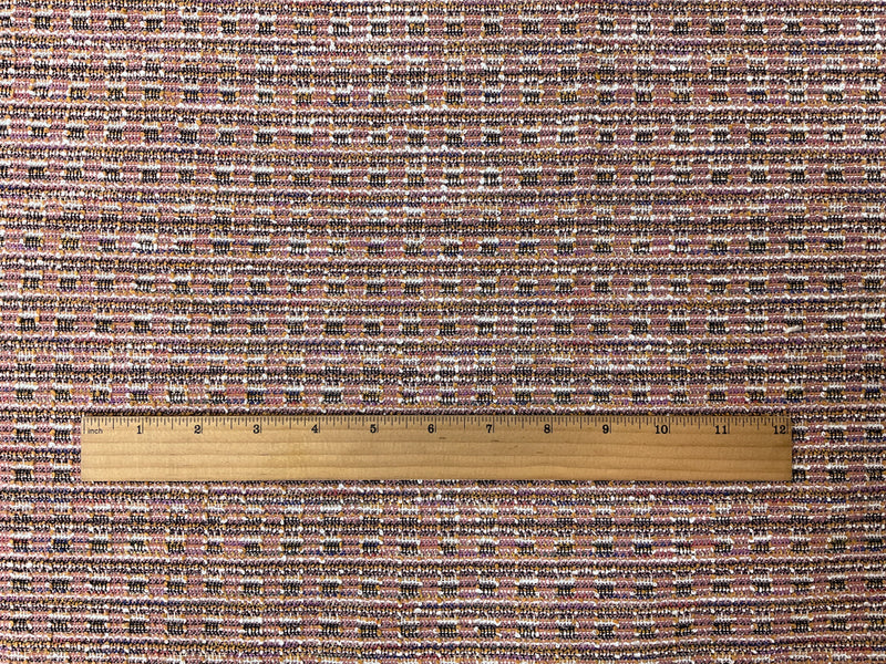 Orange-Multi Poly Cotton Boucle Double Knit Novelty Fabric